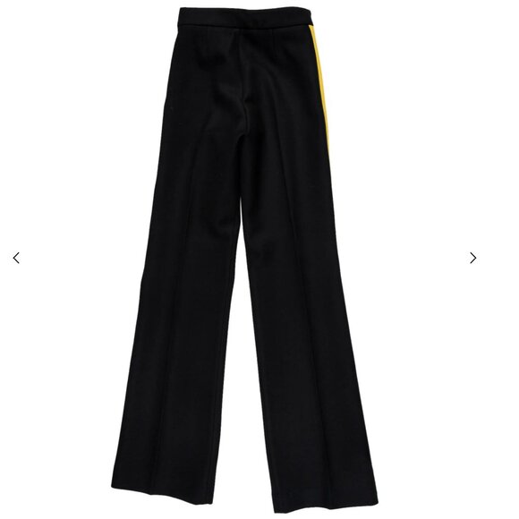 NWOT Influencer Olivia Palermo black wide-leg Joseph wool pants side stripe 34 2 - Picture 5 of 9
